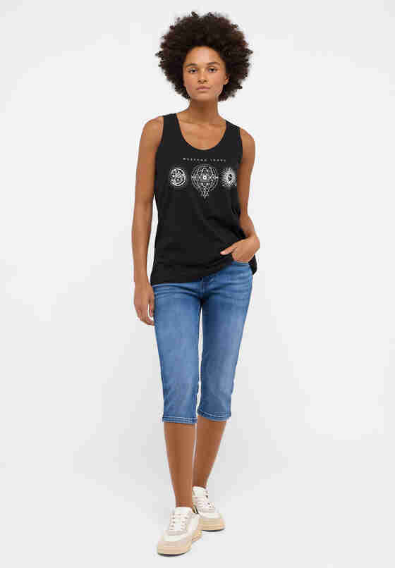 T-Shirt Top, Schwarz, model