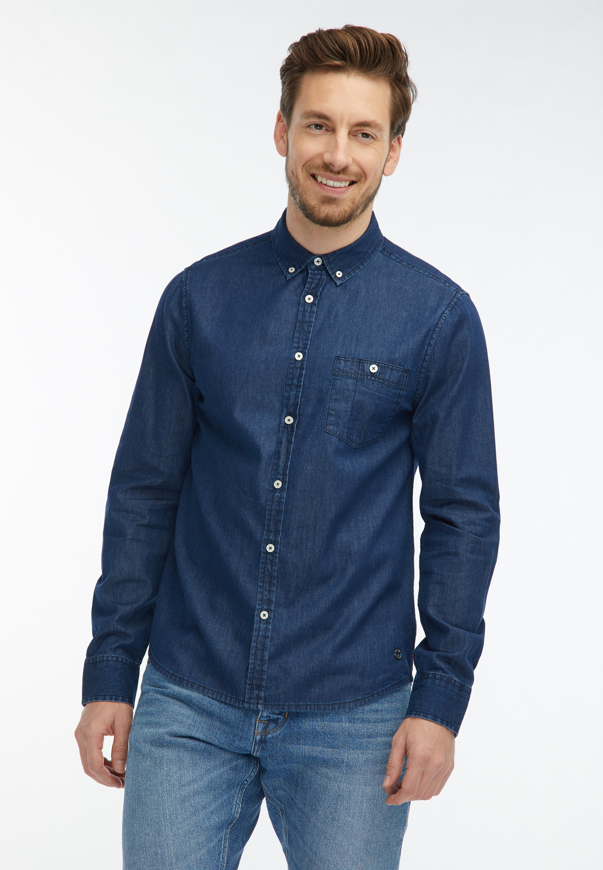 Button-down-Hemd aus Denim